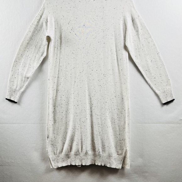 Peyton Primrose Women's Small Duster Sweater Pockets White w Black Flecks - Picture 5 of 10